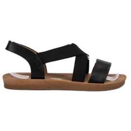 SHELOVET Sandali slip-on con elastico nero