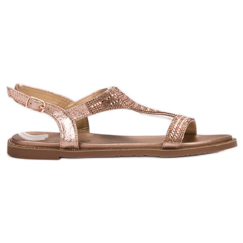 Super Mode Sandali Casual Con Cubic Zirconia rosa