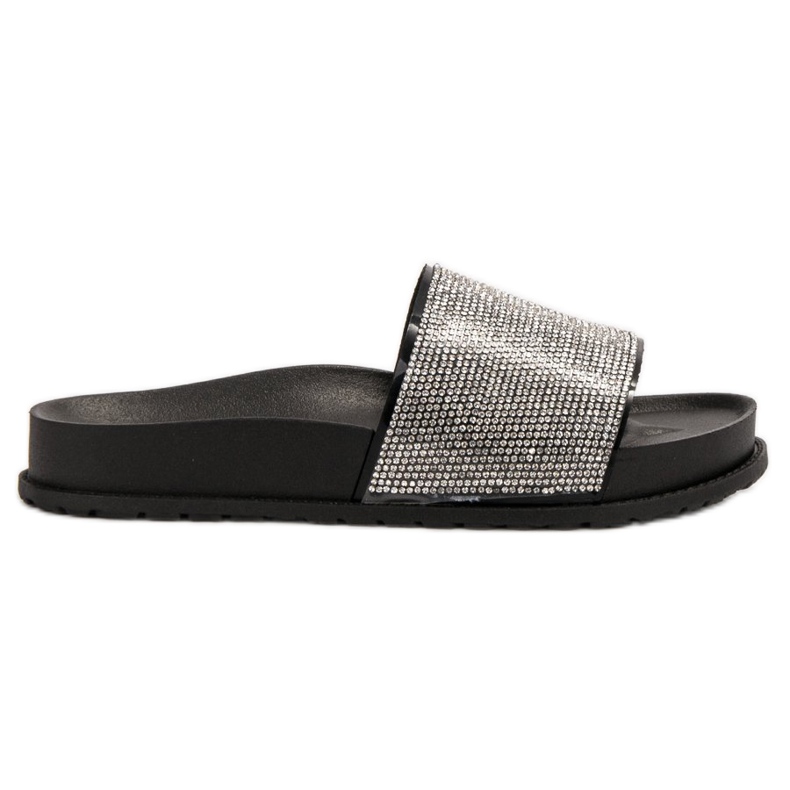Bestelle Ciabatte In Gomma Con Cubic Zirconia nero