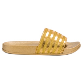 Weide Pantofole Con Glitter giallo