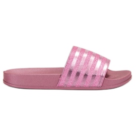 Weide Pantofole Con Glitter rosa