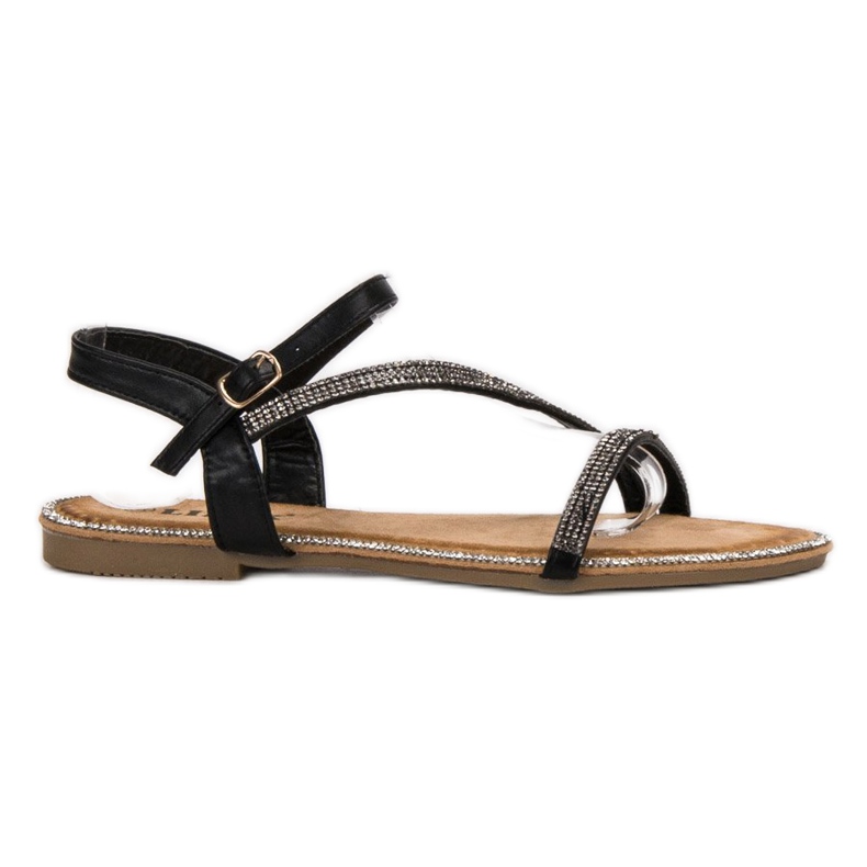 SHELOVET Sandali Classici Con Cubic Zirconia nero