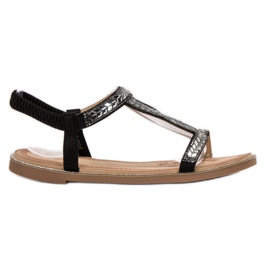 Forever Folie Sandali Slip-on Con Cristalli nero