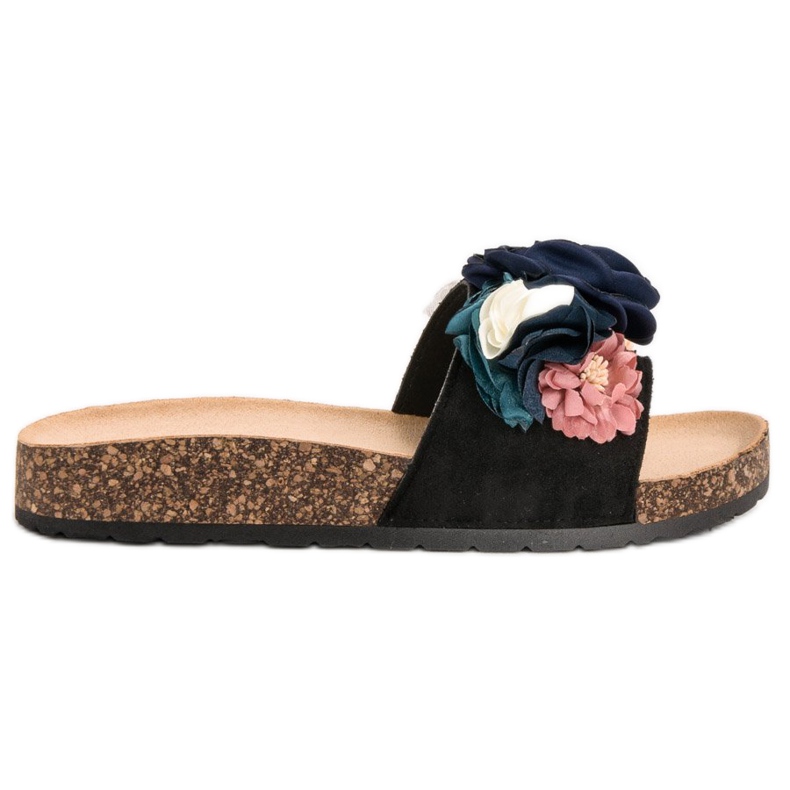 SHELOVET Pantofole Nere Con Quadrati nero