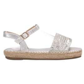 Small Swan Espadrillas Sandali Argento grigio