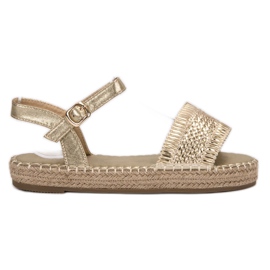 Small Swan Sandali con espadrillas dorate d'oro