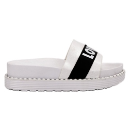 Queen Vivi Adoro le pantofole in pelle scamosciata bianca