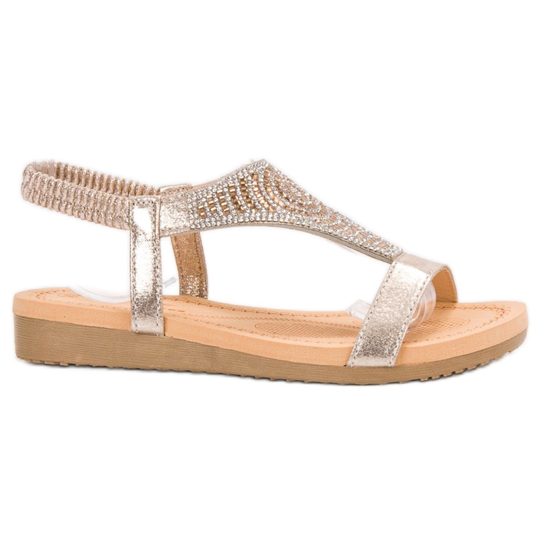 Top Shoes Sandali dorati alla moda d'oro