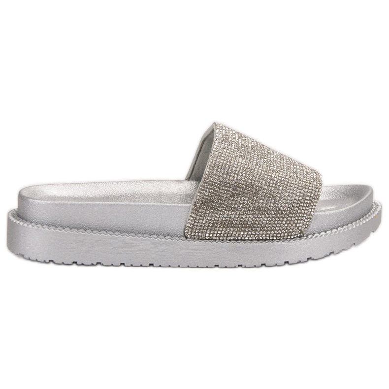 SHELOVET Pantofole Con Cristalli grigio