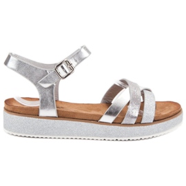 Bestelle Sandali Con Suola Glitter grigio