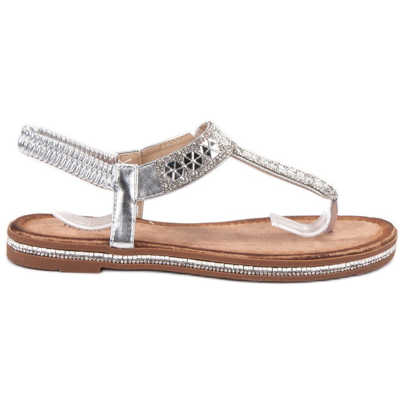 SHELOVET Sandali giapponesi argento grigio