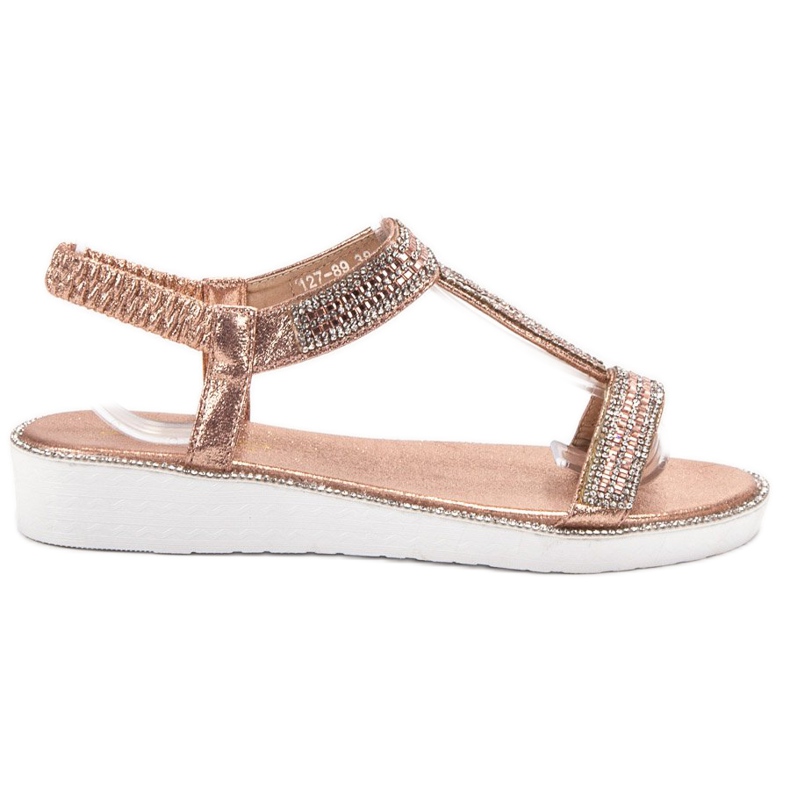 SHELOVET Sandali con zeppa con elastico rosa