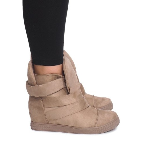Sneakers Con Zeppa Con Velcro 1703 Camel marrone