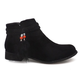 Stivaletti in pelle scamosciata Stivali Jodhpur H1911 Nero