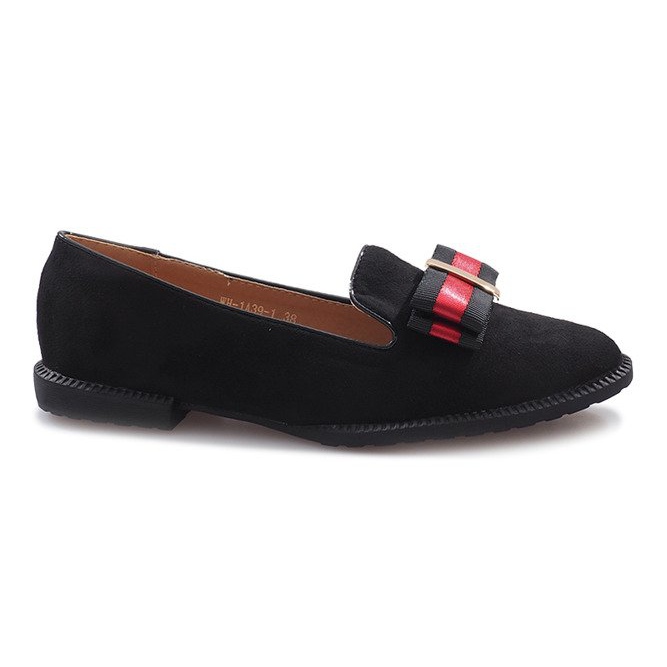 Slip-on nere con fiocco Rossa nero
