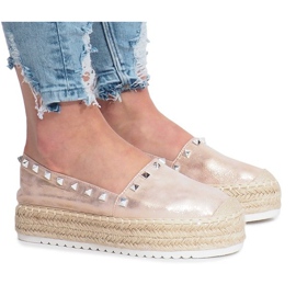 Espadrillas champagne sulla zeppa Glam multicolore rosa