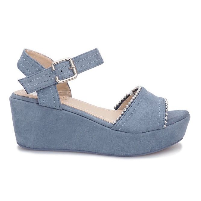 Sandali con zeppa Laguna blu