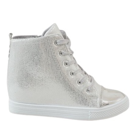 Sneakers con zeppa argento 29333-2 grigio