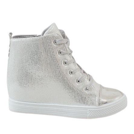 Sneakers con zeppa argento 29333-2 grigio