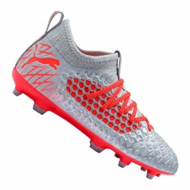 Puma Future 4.3 Netfit Fg / Ag Jr 105693-01 scarpe da calcio multicolore grigi