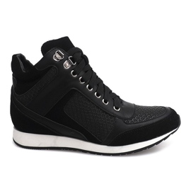 Sneakers con zeppa 58804 Nere nero