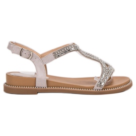 Bello Star Sandali In Camoscio Con Cristalli grigio
