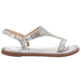 Super Mode Eleganti sandali argento grigio
