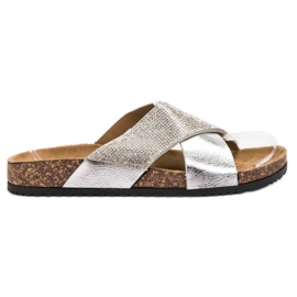 SHELOVET Pantofole classiche argento grigio