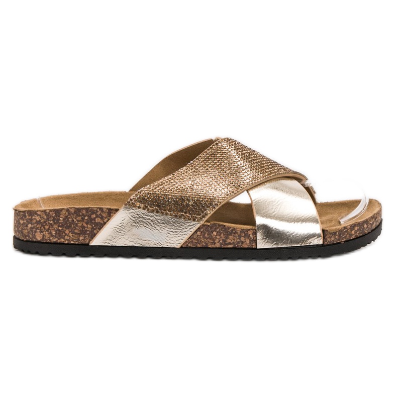 SHELOVET Classiche pantofole dorate d'oro