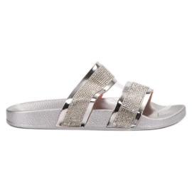 Erynn Pantofole d'argento grigio