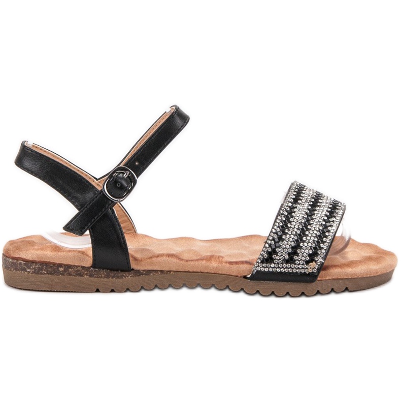 Emaks Sandali Con Cubic Zirconia nero