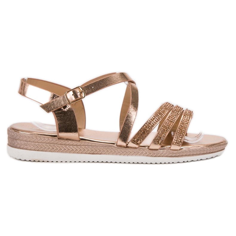 SHELOVET Comodi sandali in oro rosa d'oro
