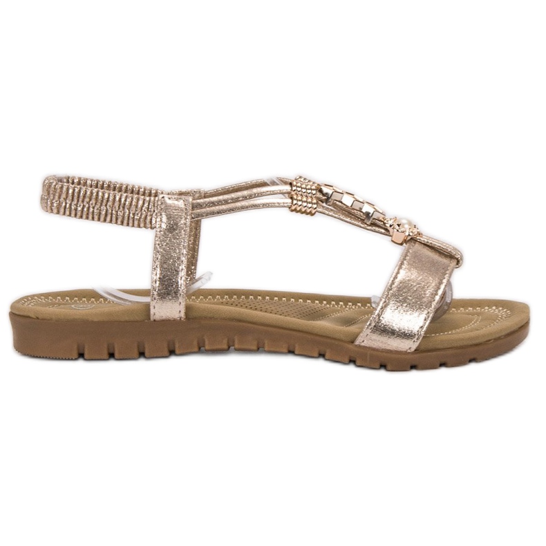 Top Shoes Sandali decorati dorati d'oro