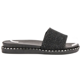 SHELOVET Ciabatte In Gomma Con Cubic Zirconia nero