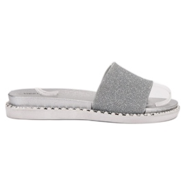 SHELOVET Ciabatte In Gomma Con Cubic Zirconia grigio