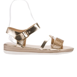 SHELOVET Sandali alla moda con zirconi cubici d'oro
