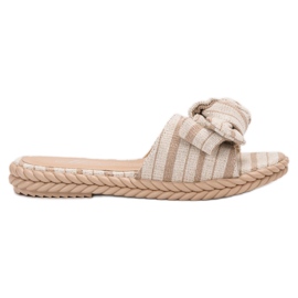 SHELOVET Pantofole Con Fiocco marrone