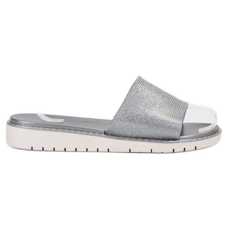 Fashion Pantofole lucide alla moda grigio