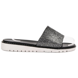 Fashion Pantofole lucide alla moda nero