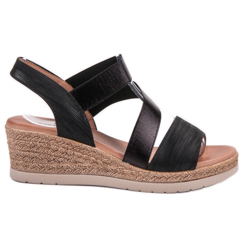 Clowse Sandali con zeppa leggera nero