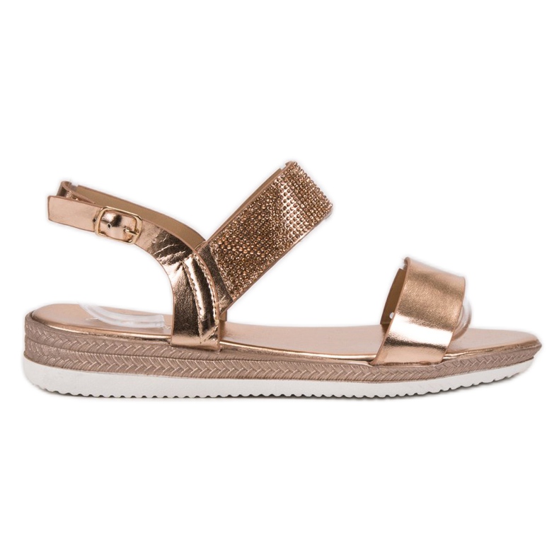 SHELOVET Sandali casual in oro rosa multicolore giallo