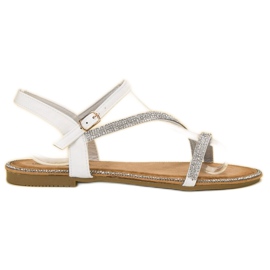 SHELOVET Sandali Classici Con Cubic Zirconia bianco