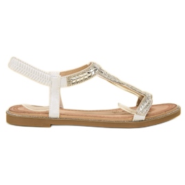 Forever Folie Sandali Slip-on Con Cristalli bianco