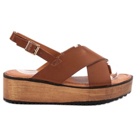 SHELOVET Sandali Sulla Piattaforma marrone