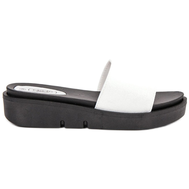 SHELOVET Sandali con zeppa bianca