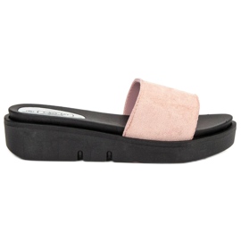 SHELOVET Sandali con zeppa rosa