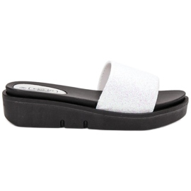 SHELOVET Pantofole con zeppa in gomma bianca