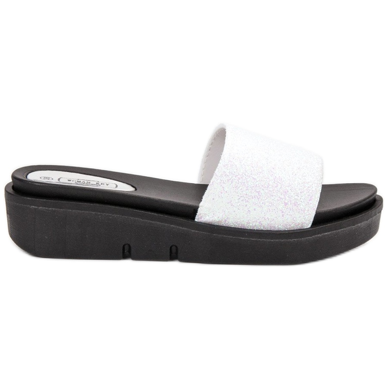 SHELOVET Pantofole con zeppa in gomma bianca