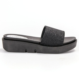 SHELOVET Pantofole con zeppa in gomma nero