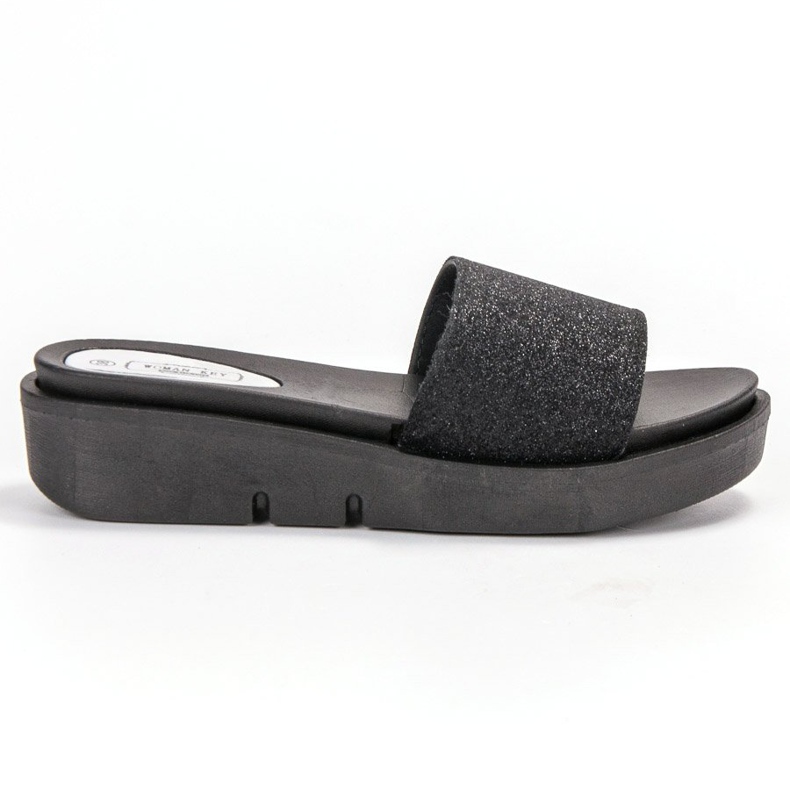 SHELOVET Pantofole con zeppa in gomma nero